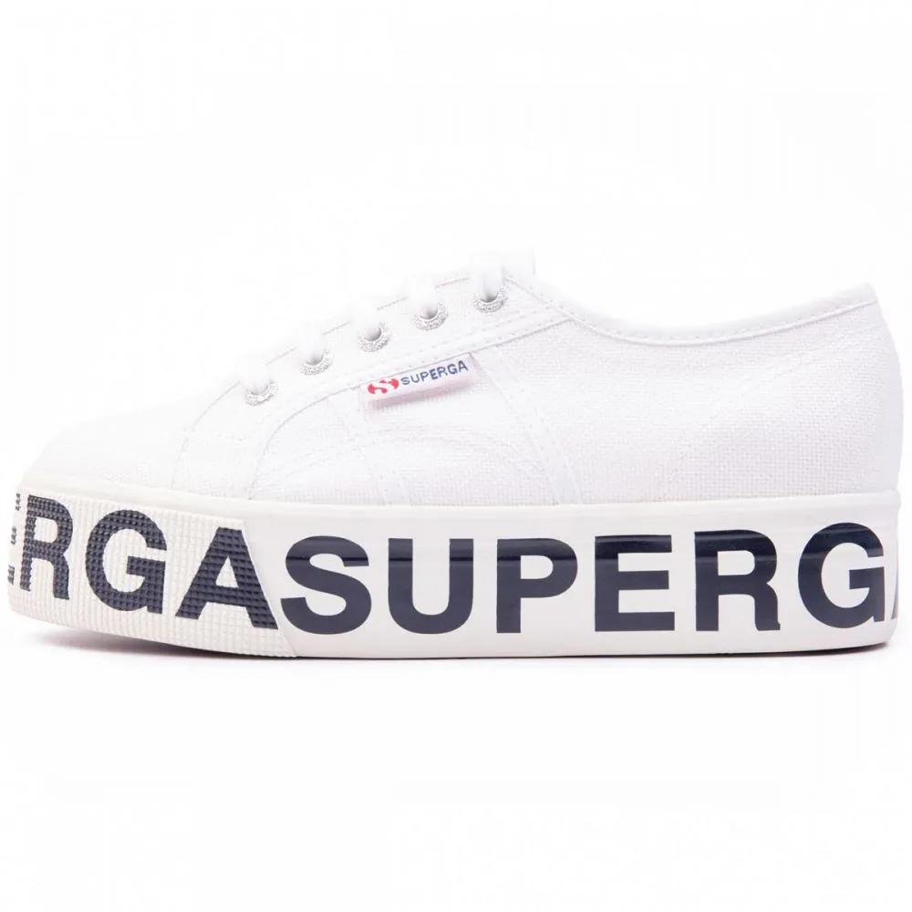 Superga women's wedge sneakers shoe Cotw Outsole Lettering 2790 S00FJ80-901 white