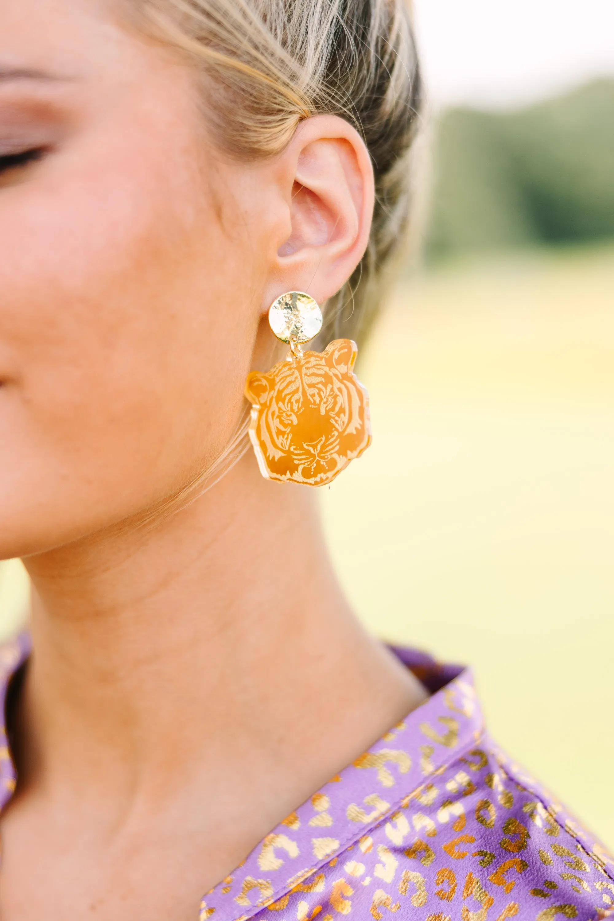 Taylor Shaye Designs: Go Tigers Gold Earrings