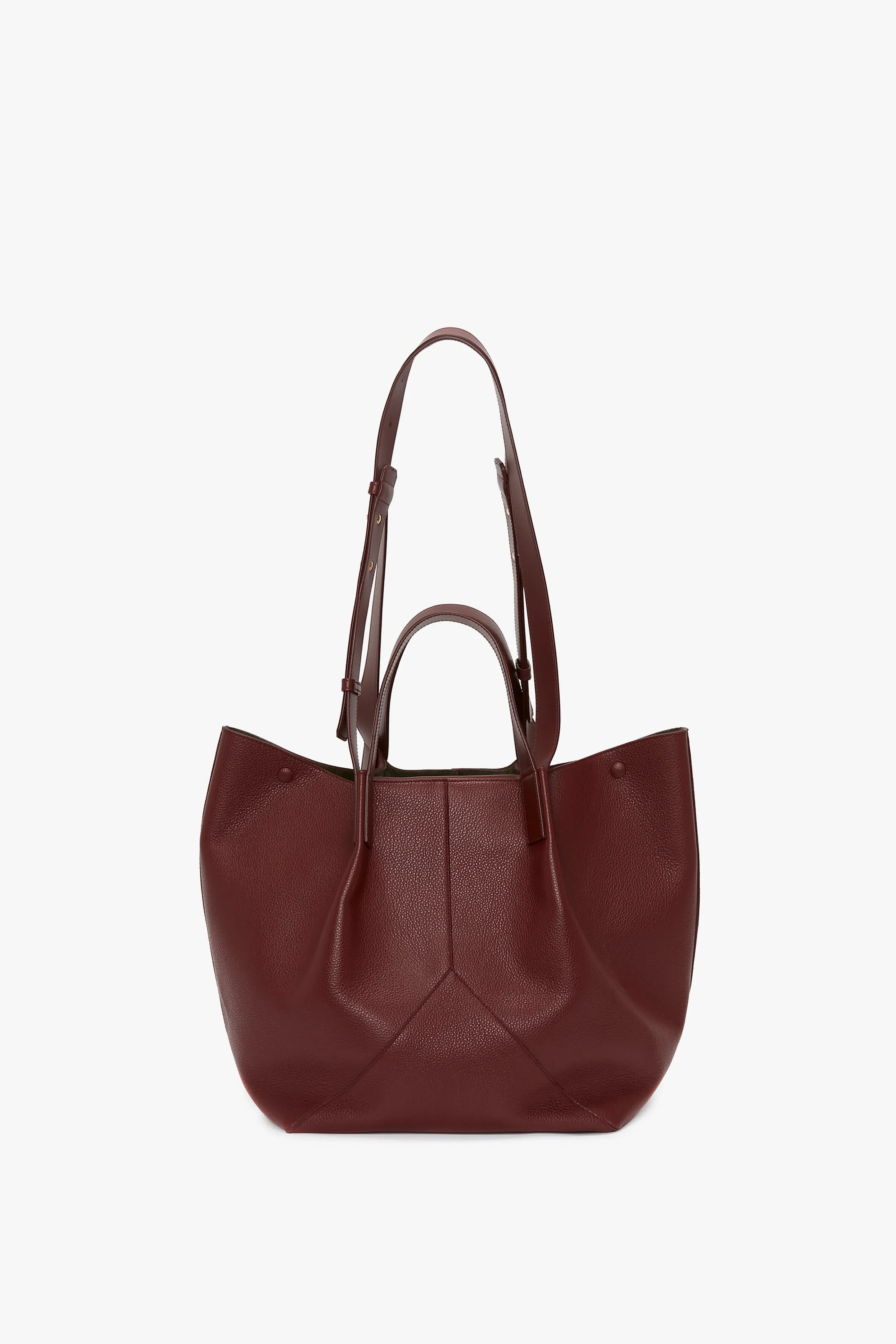 The Medium Tote In Burgundy Leather