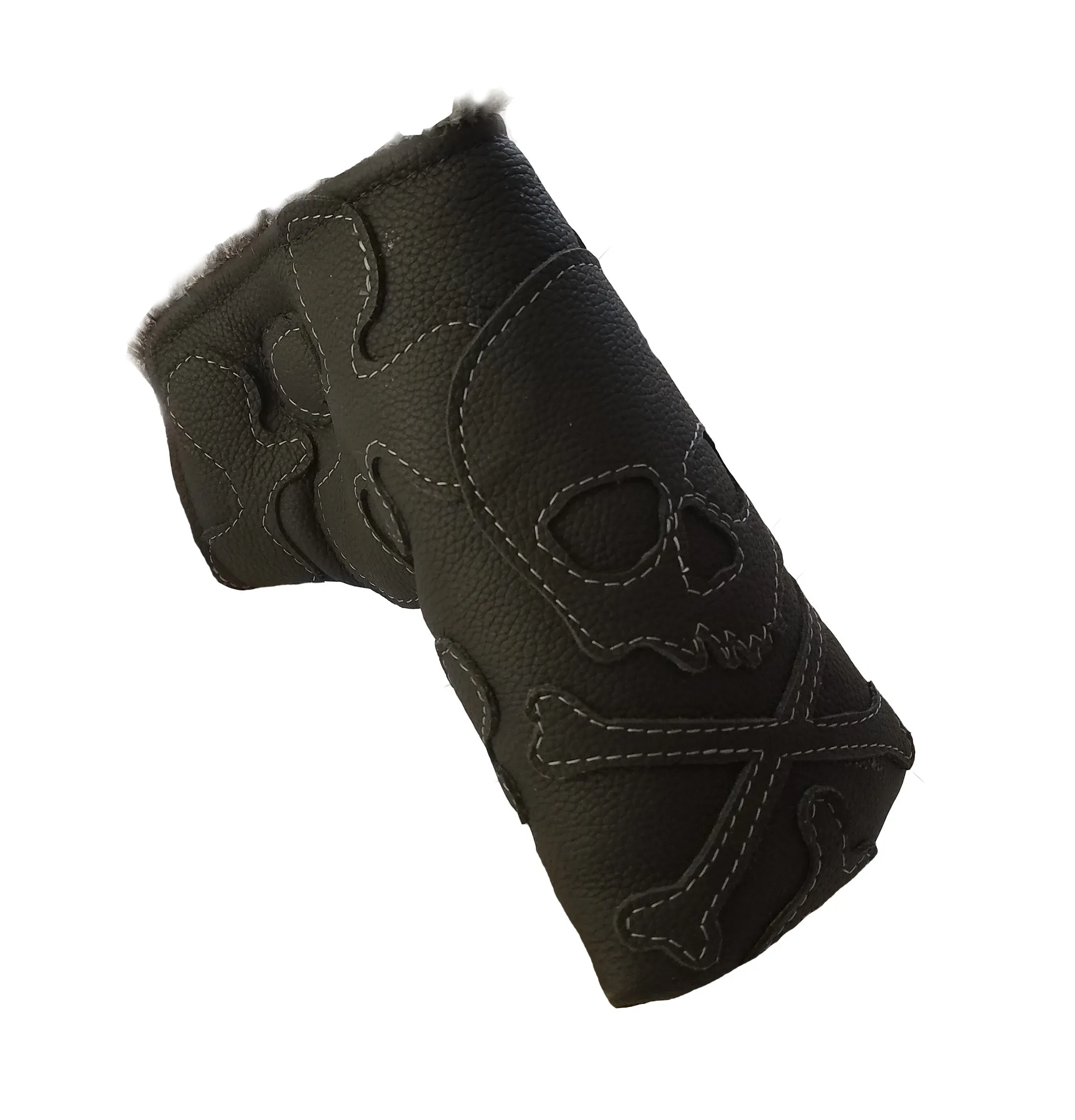 The Murdered Out White Stitched Putter Cover