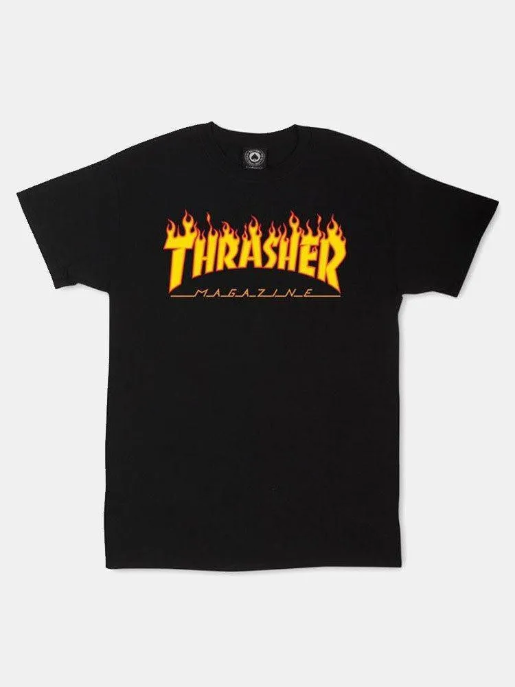 Thrasher Flame Logo Tee - Black