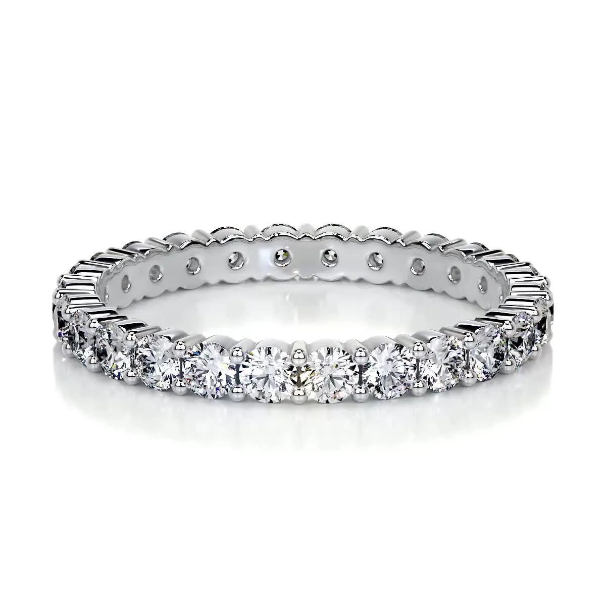 Trinity Lab Grown Eternity Wedding Ring   (0.9 Carat) -14K White Gold (RTS)