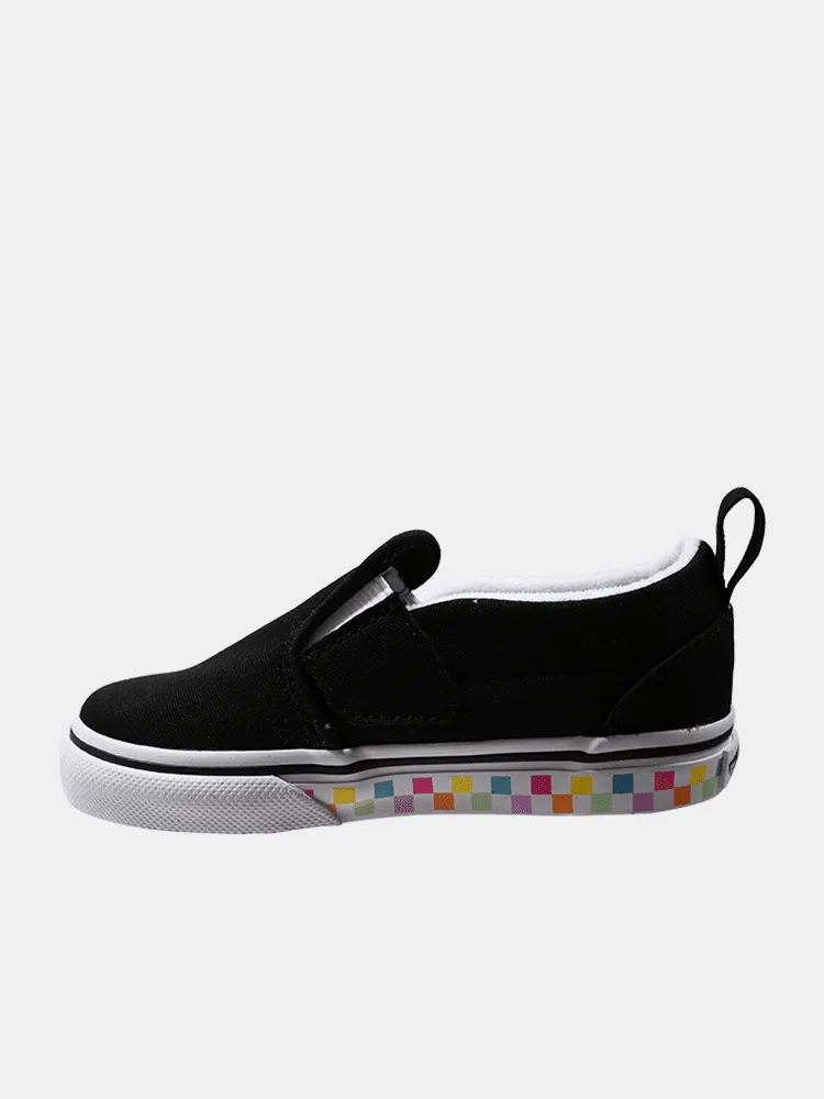 Vans Youth Slip-On V Checkerboard - Rainbow / Black