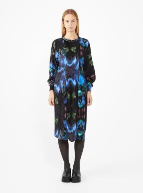 Viola Velour Dress Black Cosmic Print