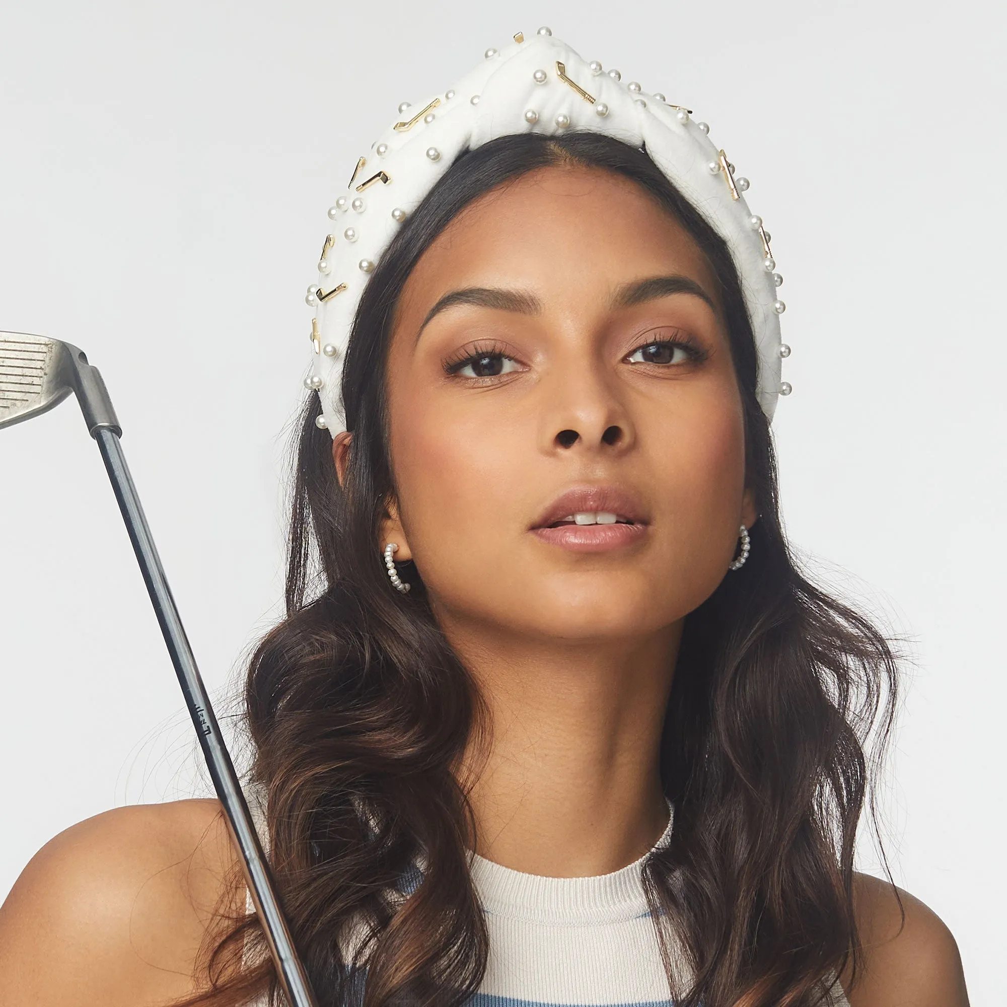 WHITE GOLF KNOTTED HEADBAND