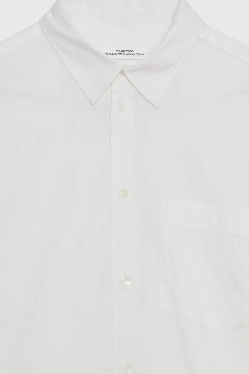 Wood Wood Timothy Paper Poplin Shirt Bright white